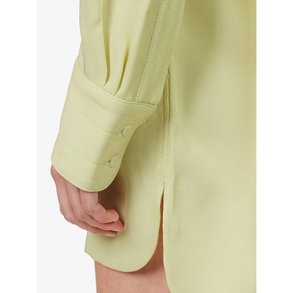 Maria McManus Size 4 Gathered Shoulder Mini Dress Lemon Ice Long Sleeve NWT $990 - Picture 12 of 16